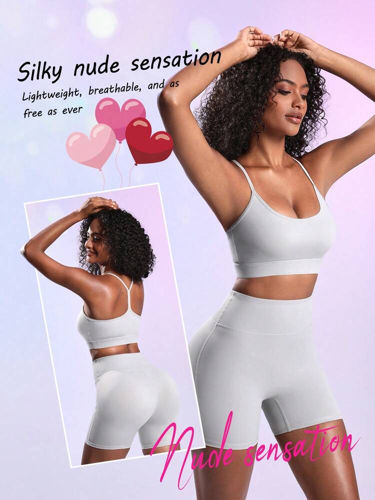 Women's Summer Elegant Camisole Top And Shorts Casual Sport Yoga Outfit