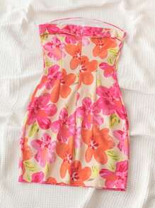 Soleia 女士花卉印花無肩帶連身裙 - 彩色 - 查看 2