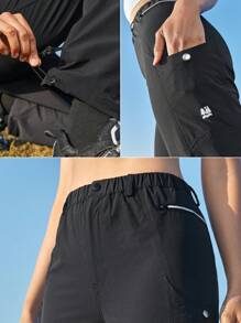 In My Nature Pantalón Impermeable Para Mujer Al Aire Libre - Negro - Ver 6