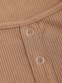 SHEIN Unity Combinaison Tricotée Côtelée Unie Pour Femme