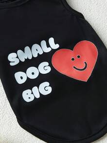 Jessica Queiroga 1件寵物貓狗背心,小狗大愛情信和心形印花