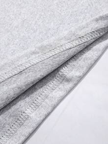 SHEIN EZwear In Động vật Vòng cổ Áo thun - Màu Xám nhạt - Xem 6