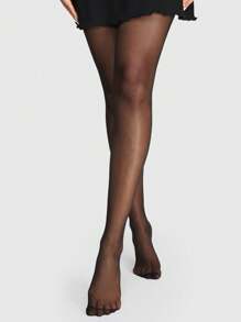 ROMWE Grunge Punk 3双女士个性化组合黑色连裤袜，适合所有季节 - 黑色 - 查看 5