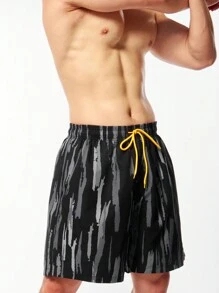 Manfinity KASUA Nam Kích thước lớn Khối màu Quần short đi biển Với dây rút Eo - màu đen - Xem 7