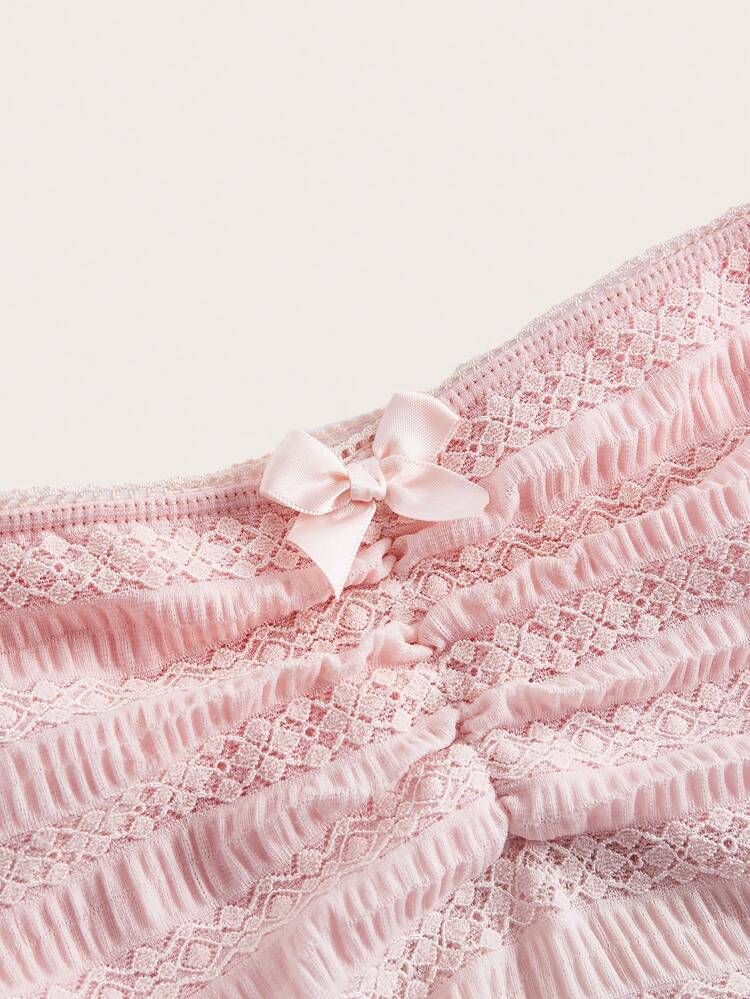 Women's Two-Piece Strapless Crop Top With Ruched Bust And Bowknot In Multiple Colors