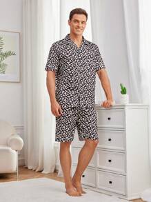 男士豹紋家居服套裝