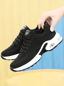 Của phụ nữ Đúng mốt Nhẹ Thoáng khí Giải trí Giày Chạy bộ - màu đen - Xem 3