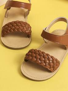 Mới Mùa hè Phong cách Cô gái Dép xăng đan , Đúng mốt Và Dễ thương Em bé Dép xăng đan , Thoải mái Ngoài trời Giày đi bộ Đối với Học tập Đến , Bé gái Dép phẳng Cho mùa hè - màu nâu - Xem 4