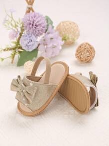 New Summer Infant 0-1 Years Old Soft Rubber Sole Anti-Slip Sandals With Bow Decor