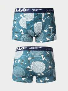 Men's 5pcs/Set Printed Tape Boxer Briefs