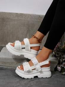 Women's Wedge Chunky Platform Sandals Sports Beach Sandals - Casual Ankle Strap Buckle Shoes
