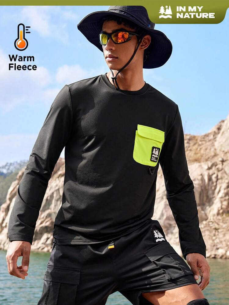 Men's Color Block Pocket Tee Hiking Clothes