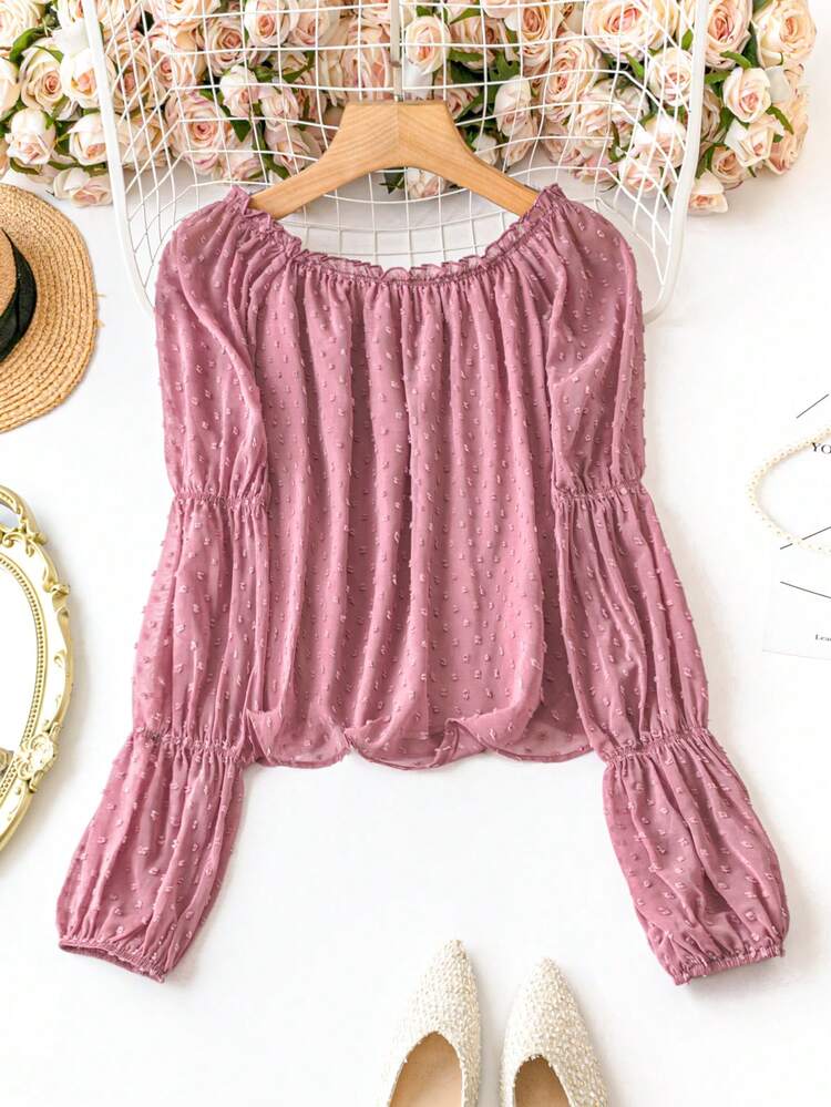 Women's Off Shoulder Lotus Sleeve Shirt/Blouse