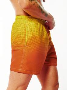 Manfinity Nam Biến đổi dần In vết tròn Polka Quần short đi biển - Nhiều màu - Xem 3