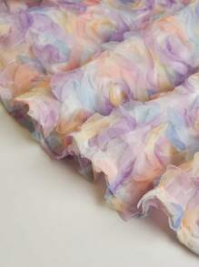 Lunelith SHEIN Lunessa A-Line Strapless Dress Featuring Floral Applique On Waist