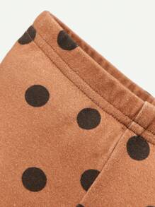Cozy Pixies Baby Girls' Polka Dot Print Lightweight Three-Piece Set Including Pants - Rust Brown - View 3