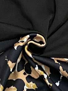 Leopard Print Sweatshirt & Sweatpants - Black - View 5