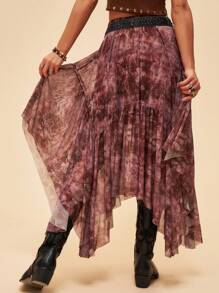 Bohemela 不對稱設計,度假風格花卉印花和褶邊的裙子 - 彩色 - 查看 8