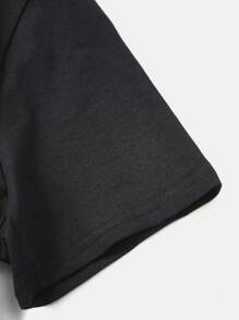 SCOOBY-DOO X SHEIN Tween Boy Cartoon And Letter Graphic Tee - Black - View 3