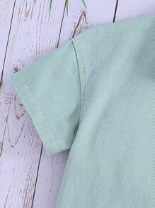 Tween Boy Letter Applique Denim Jacket