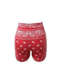 Pantaloni scurți sexy de yoga sport, cu talie elastică, imprimeu cachetelerie, la modă, pentru primăvară/vară