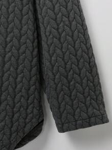 EMERY ROSE Plus Button Up Hooded Coat - Dark Grey - View 4