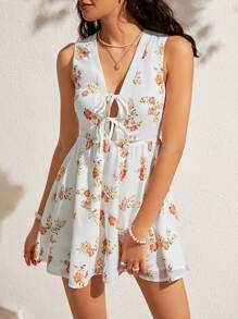 Soleia In hoa Dây thắt lưng Áo liền quần - Nhiều màu - Xem 3