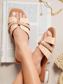 SHUZIA Women's Flat Solid Color Slippers Sandals