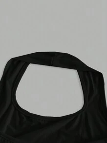 SHEIN EZwear 休闲蜘蛛印花背心，女式修身款，适合夏季 - 黑色 - 查看 4