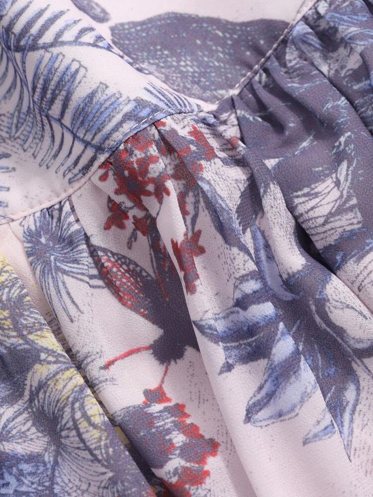 Women's Palm Tree Printed Mid-Length Skirt Floral,Ruffle Fall Skirts Vacation Outfits Women Easter Boho