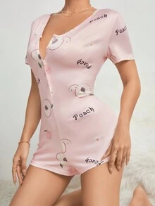 Đào Và In thư Áo liền quần pyjama - Nhiều màu - Xem 7