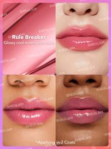 SHEGLAM Mirror Kiss High-Shine Lipstick-Rule Breaker 12 Colors High Gloss Shine Glitter Lipstick Moisturizing Reduce Lip Fine Lines Lip Balm Lip Makeup Graduation Birthday Holiday Summer Fall Autumn Y2K Fancy Fashion Women Brand Makeup Cosmetic Beauty Party Beach Travel Camping Outdoors School Campus Trip Festivals Decor Gift Present Rose Girl Cosplay Best Color Charm Vibe