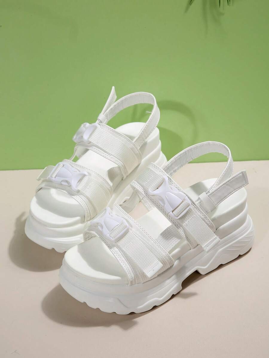Women's Wedge Chunky Platform Sandals Sports Beach Sandals - Casual Ankle Strap Buckle Shoes