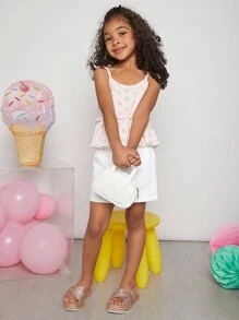 Mini mi 兒童平底涼鞋 - 玫瑰金 - 查看 4