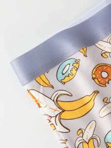 Men's Banana & Doughnut Print Boxer Briefs 3pcs/Set Combination - Multicolor - View 3