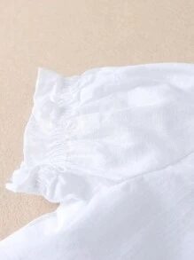 Cămașă cu mânecă scurtă pentru fete Tween, cu broderie florală, cu nasturi, vară