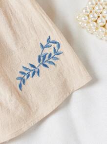 寶寶女孩夏季休閒刺繡短袖寬鬆裙