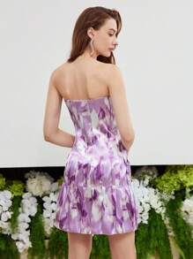 MOTF PREMIUM ALLOVER PRINT FOLD PLEATED TUBE DRESS - Multicolor - View 4