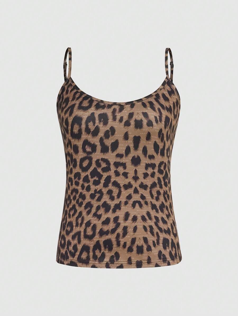 SHEIN EZwear Kích thước lớn Của phụ nữ In hoa Báo Dây đeo Mì Ý  Áo ba lỗ Áo - Nhiều màu - Xem 1