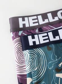 Men's 5pcs/Set Printed Tape Boxer Briefs