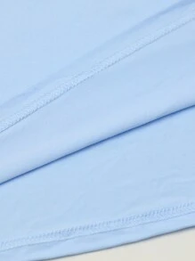 Flirla Plus Size Easter Slogan Print Short Sleeve T-Shirt - Baby Blue - View 4