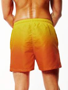 Manfinity Nam Biến đổi dần In vết tròn Polka Quần short đi biển - Nhiều màu - Xem 2