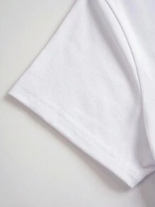 SHEIN Damski Niedźwiedź & Litera Nadrukowany Krótki Rękaw Topy I Zestaw majtek
