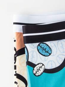 Men's Letter Printed Tape Boxer Briefs (5pcs Pack) - Multicolor - View 7