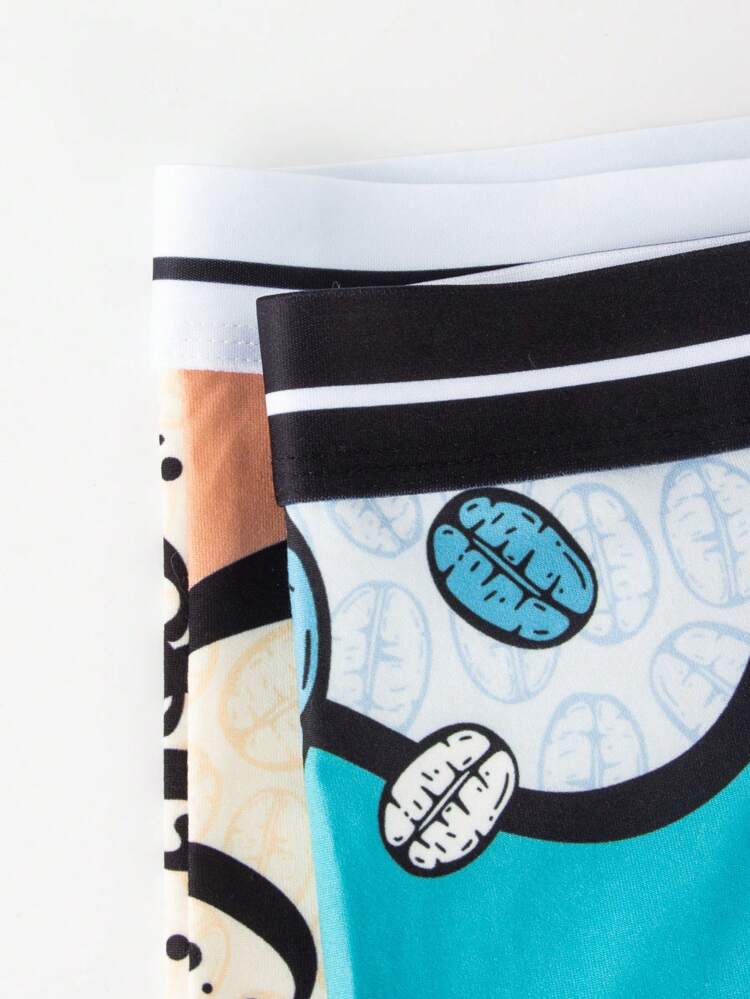 Men's Letter Printed Tape Boxer Briefs (5pcs Pack)