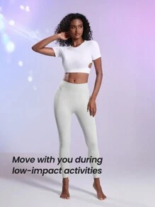 SHEIN Sport Studio Seamless High Elasticity Sports T-Shirt Gym Top