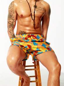 Surfspeed Men's Leaf & Fruit Print Beach Shorts - Multicolor - View 5