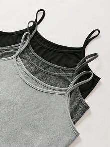 SHEIN Unity Cami Round Neck Tight Flare Leg Jumpsuit - Multicolor - View 6