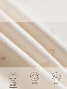 Cozy Pixies Baby Girl's Casual And Versatile Three-piece Knitted Soft Heart-shaped Printed Wavy Trousers Set - Multicolor - View 4