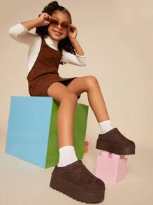 Mini mi Bestseller Zapatillas de plataforma con chocolate de réplica para niños - Super cómodas, cálidas, versátiles, valiosas y duraderas - Marrón - Ver 1